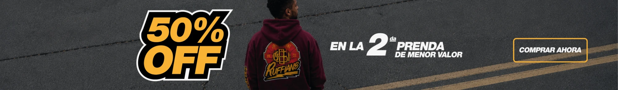 50% OFF en la 2da prenda de menor valor