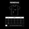 Tabla de talles remeras OSDI: S 49x74, M 54x78, L 58x80, XL 64x82, XXL 70x84 cm